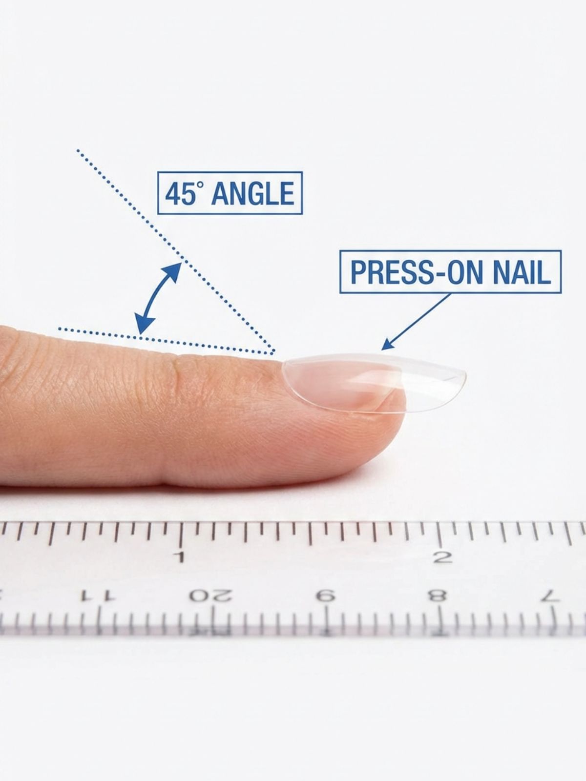 How to Apply Press-On Nails Perfectly - Applying the nail at a 45-degree angle prevents air bubbles and ensures a secure, watertight bond.