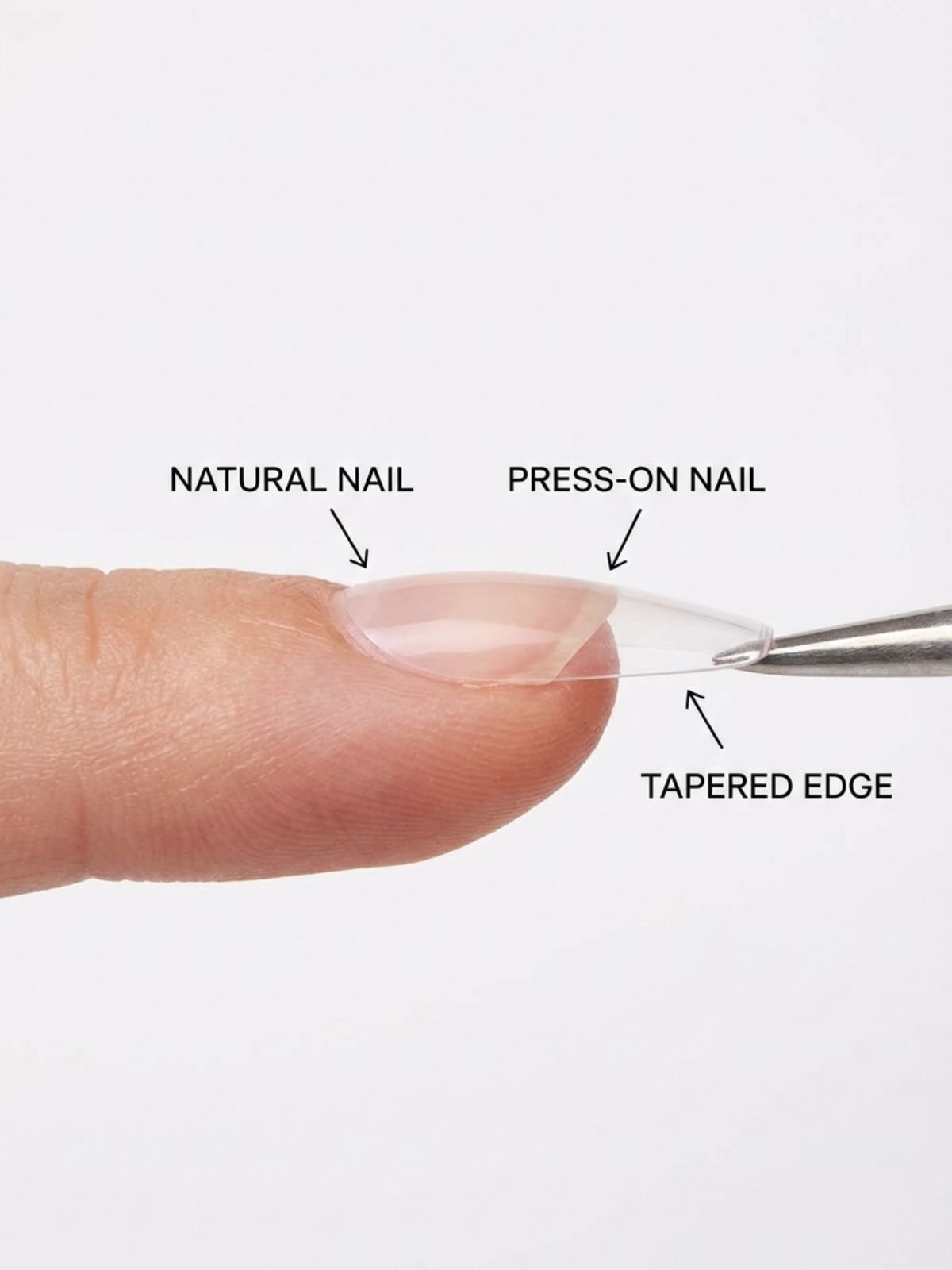 Minimal Press-On Nails for Moms - A seamless cuticle fit is the key to a believable faux manicure.