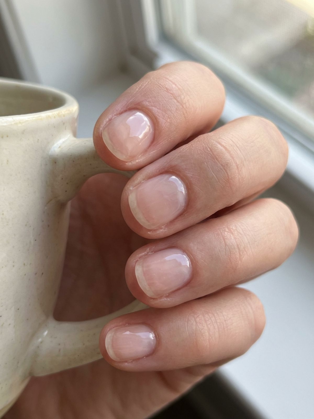 Natural Nail Designs for Work - Clear builder gel adds strength and shine, proving that natural nail designs work for durability and aesthetics.