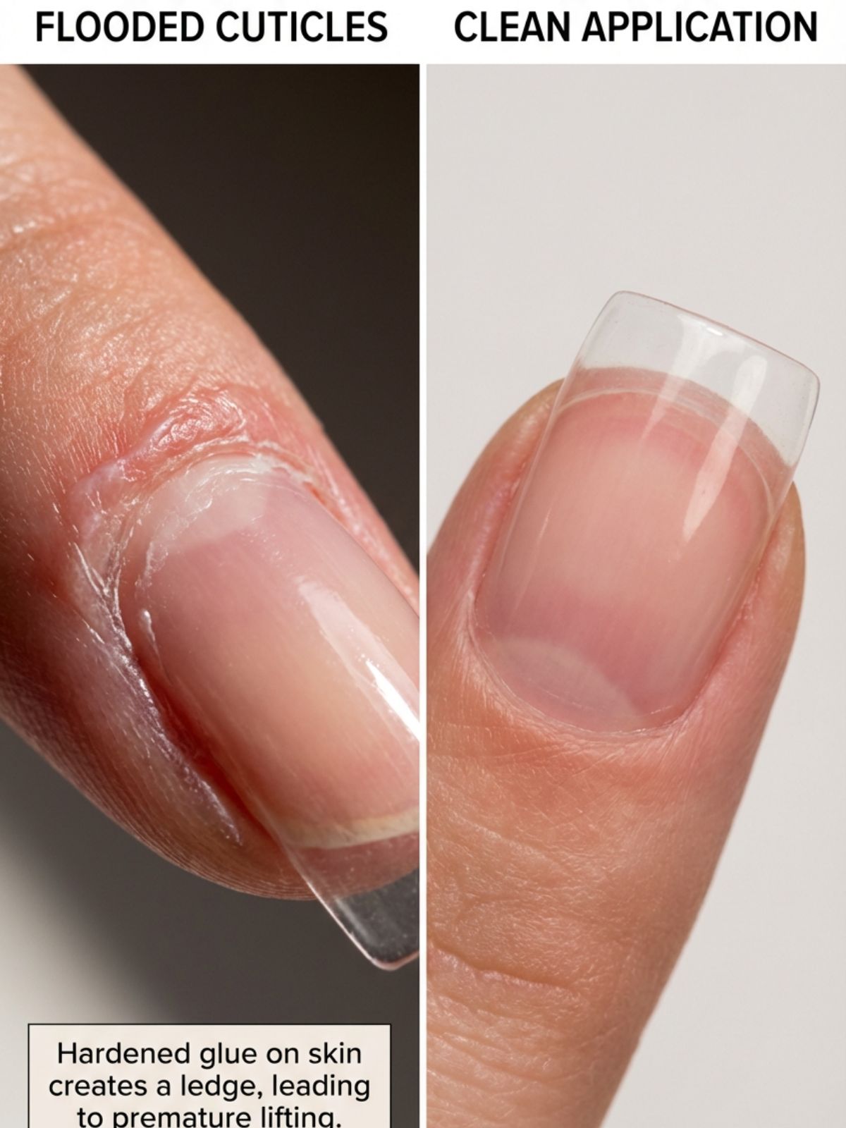 How to Fix Press-On Nails That Fall Off - Avoid flooding the sidewalls with glue to maintain a clean, minimalist line.