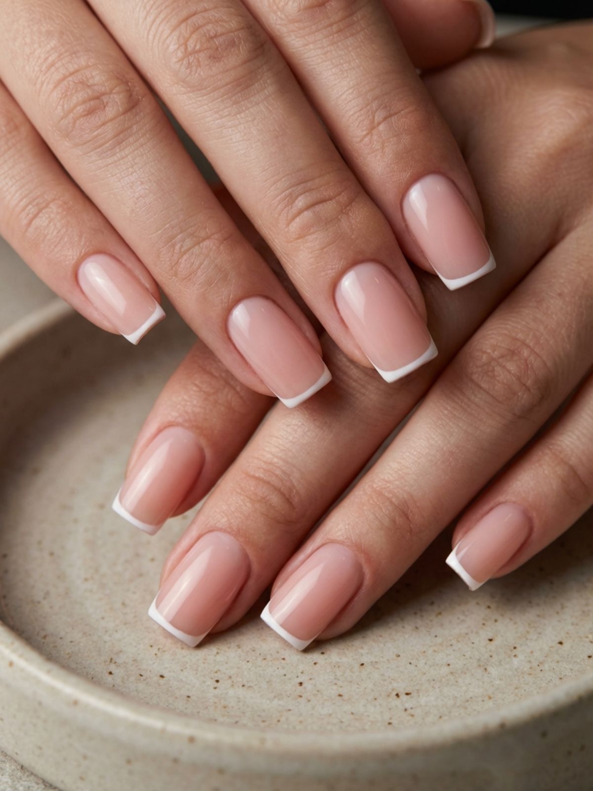 Minimal Nails That Look Like Gel - Update the classic French with a razor-thin white micro tip.