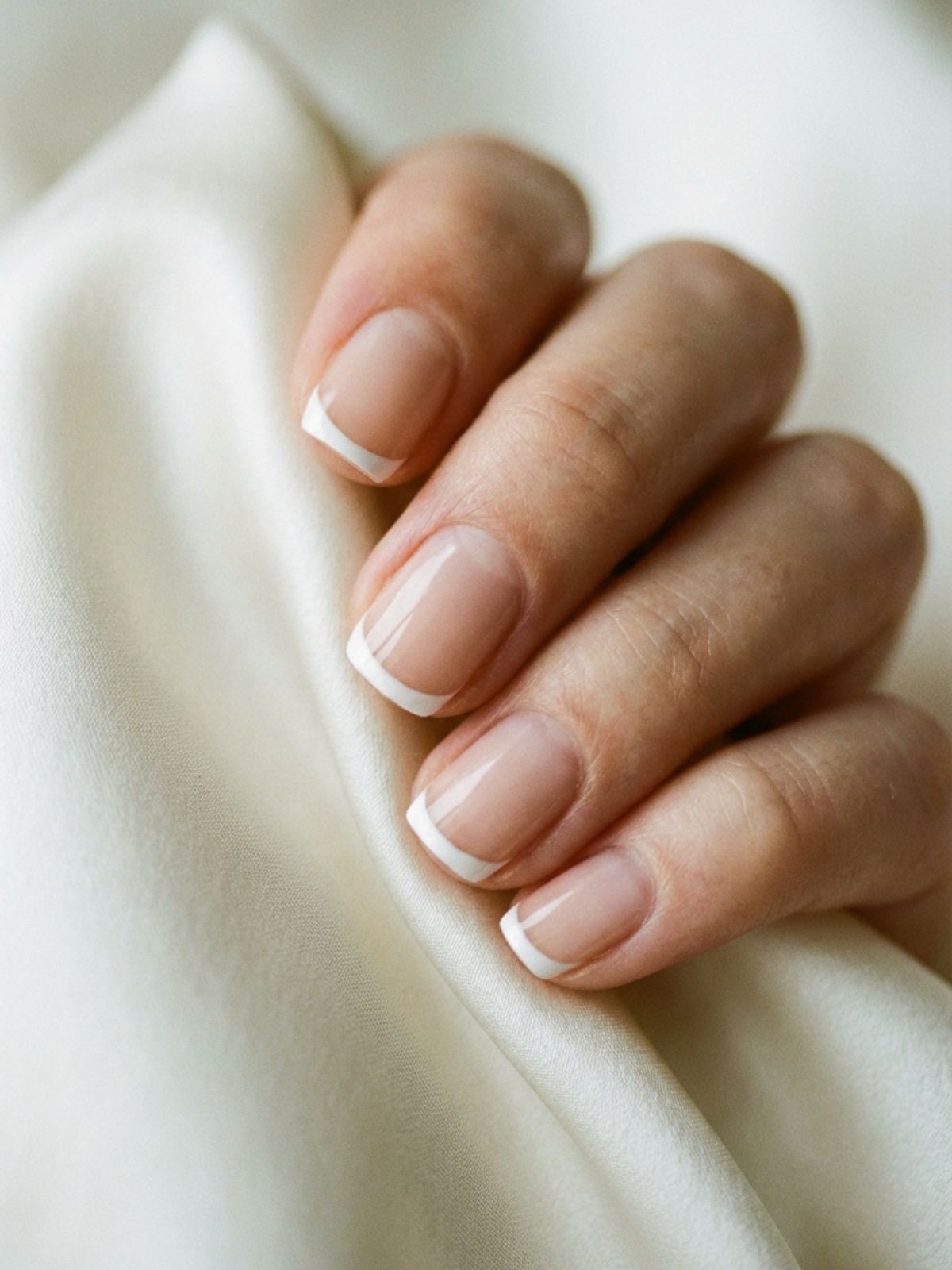 micro-french-tip-short-nails Minimal Nails Without Extensions - The Micro French is a sophisticated way to elongate short nails without extensions.
