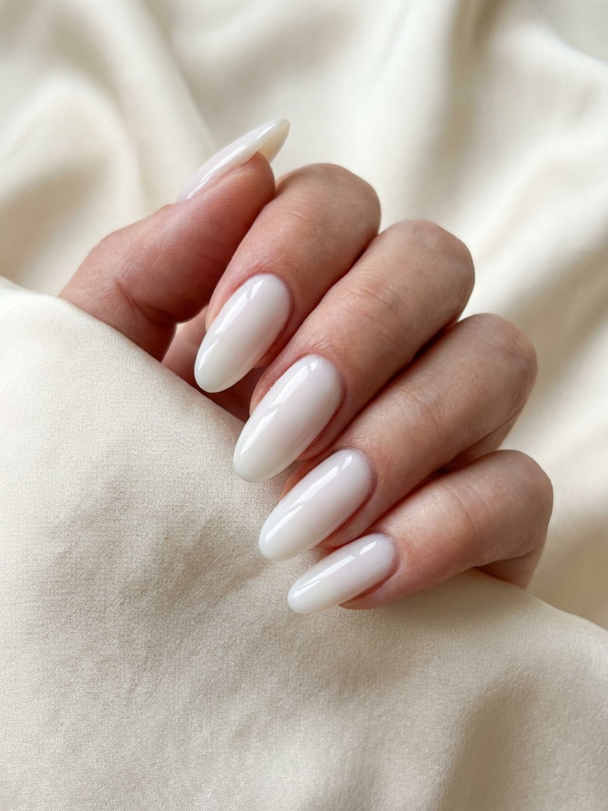 Minimal Nails for Busy Women - Milky white BIAB: The clean girl staple that strengthens nails while looking effortlessly chic.