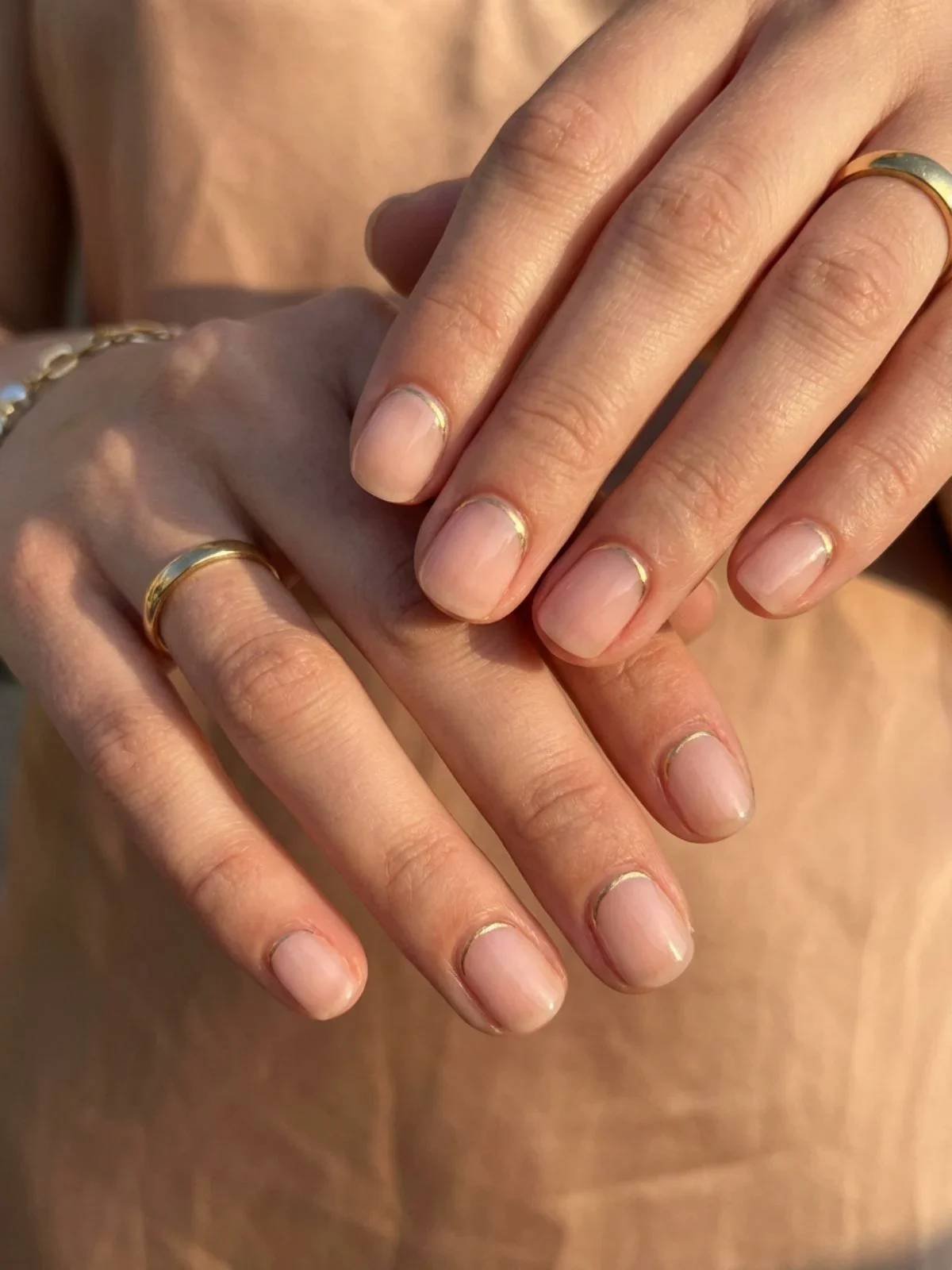 Minimal French Nails for Short Nails - Try a reverse cuff design for a unique take on minimal french nails short.