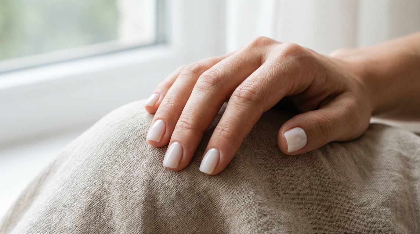 Minimal Nail Ideas for Short Nails - A sheer milky white manicure is the epitome of the minimal short nail trend.