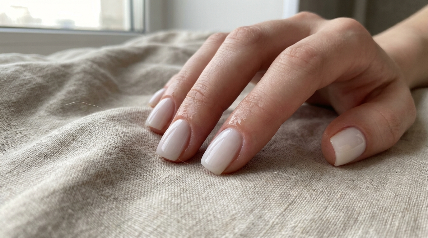 Minimal Nails for Beginners - A sheer milky white manicure is the perfect starting point for a minimal aesthetic.