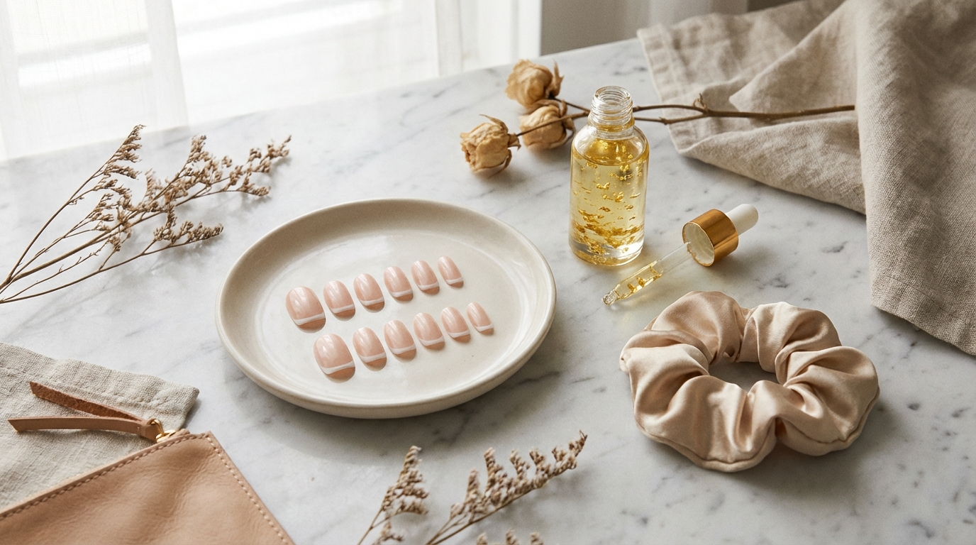 Press-On Nails That Don’t Damage Nails - A curated selection of damage-free press-on nails and cuticle care essentials for a minimal manicure.