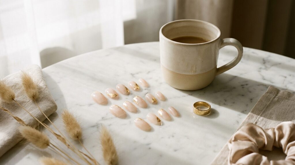 Minimal Press-On Nails for Moms - Effortless style: The modern mom's guide to natural-looking manicures.