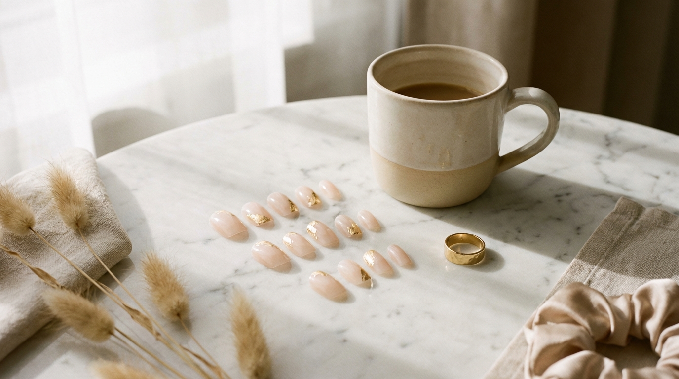 Minimal Press-On Nails for Moms - Effortless style: The modern mom's guide to natural-looking manicures.