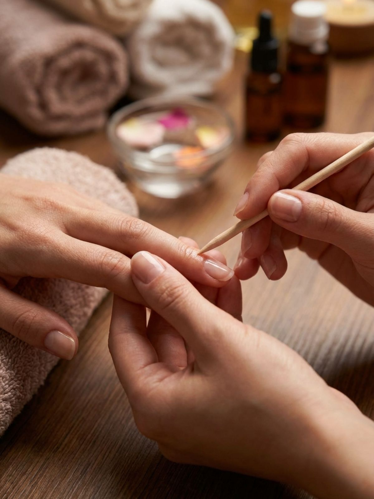 Press-On Nails for Short Nail Beds - Proper cuticle prep is essential for making press-on nails look natural on short beds.