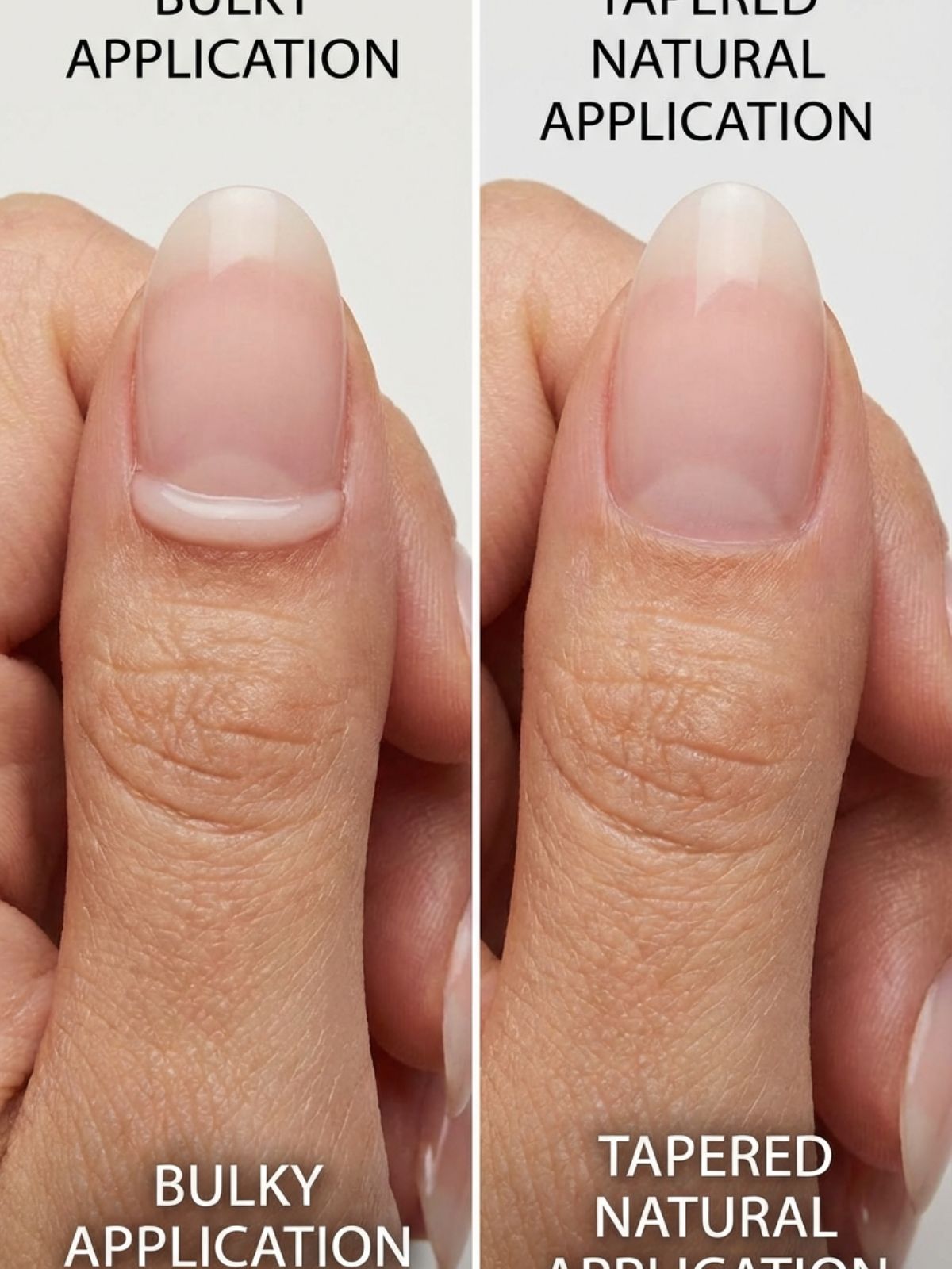 Press-On Nails for Sensitive Nails - Tapering the edge of your press-ons before application ensures a flush, realistic transition.