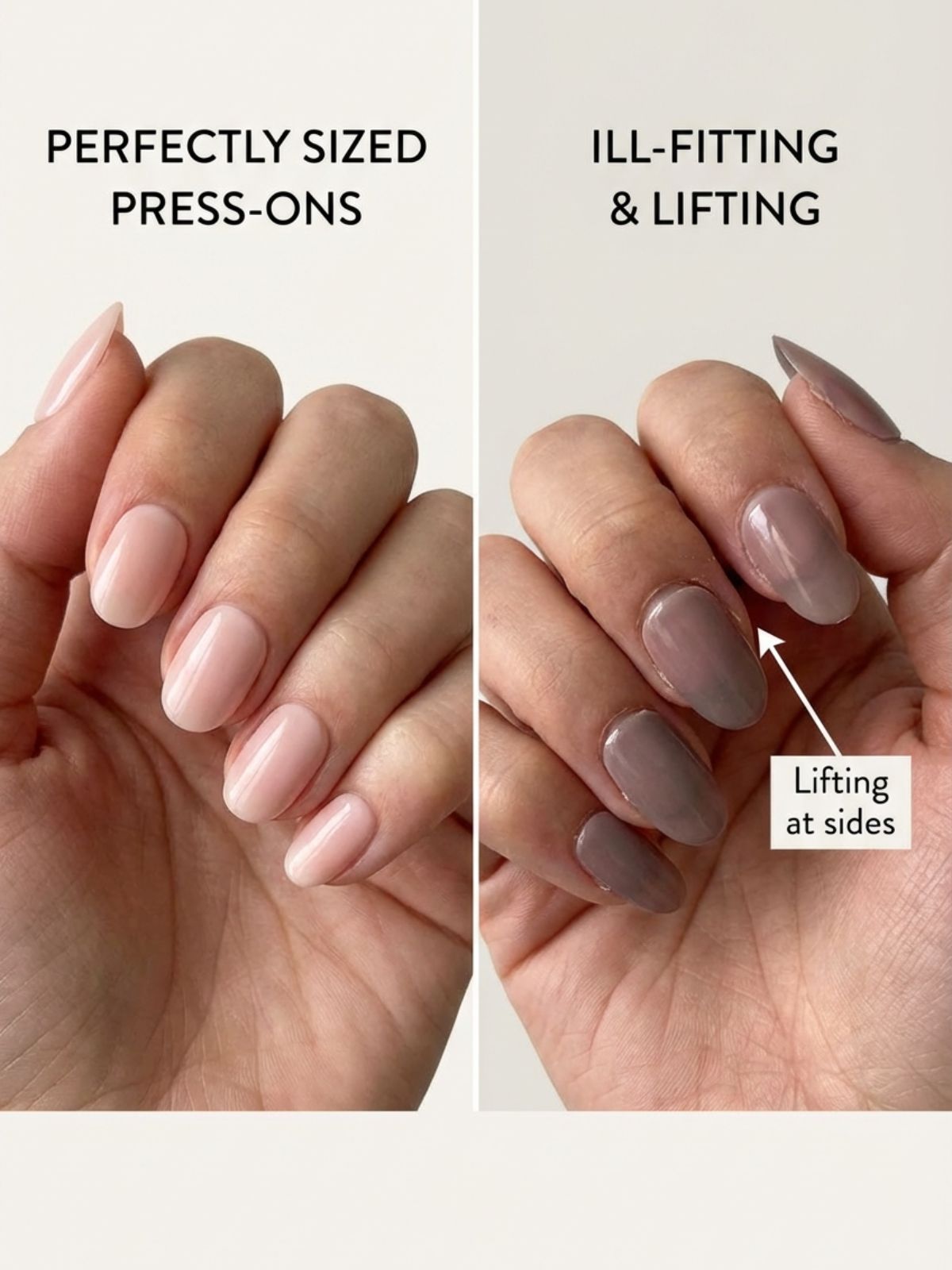 press-on-nail-sizing-mistakes How to Store Press-On Nails - Correct sizing is critical; a nail that is too wide will inevitably lift and cause discomfort.