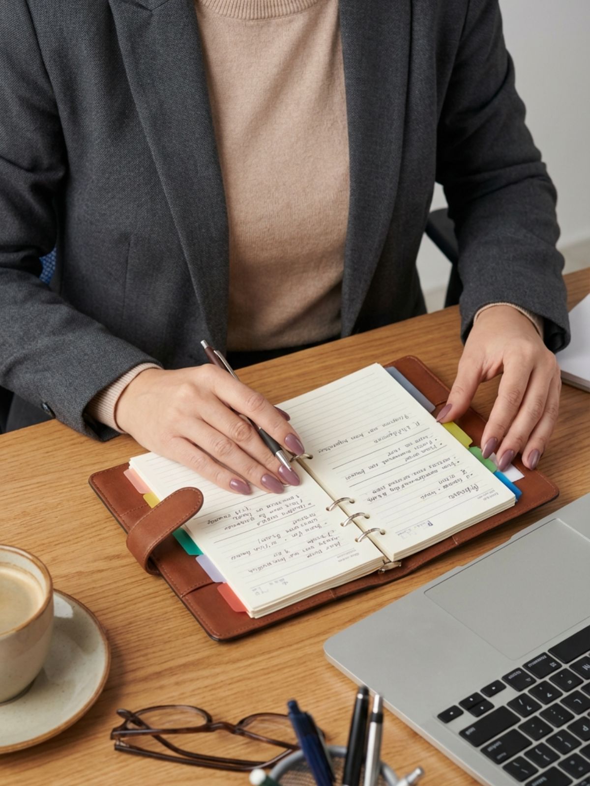 Best Press-On Nails for Office - A muted mauve set adds a touch of personality without compromising professional standards.