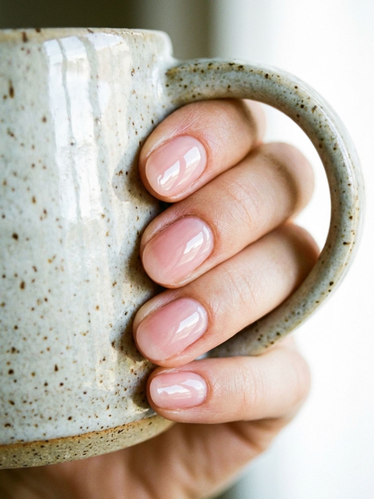 Minimal Nails for Short Fingers - A sheer pink base enhances your natural nail bed without creating harsh lines.