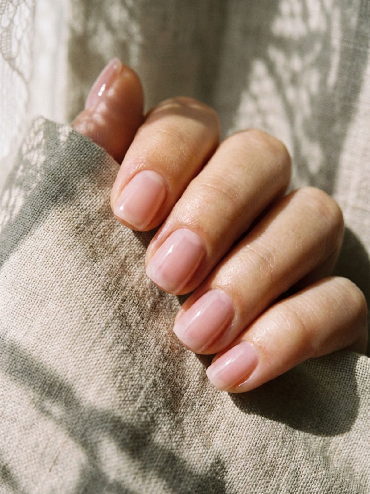 Minimal Nails That Match Any Outfit - Sheer 'soap' nails provide a clean, wet-look finish that complements any wardrobe choice.