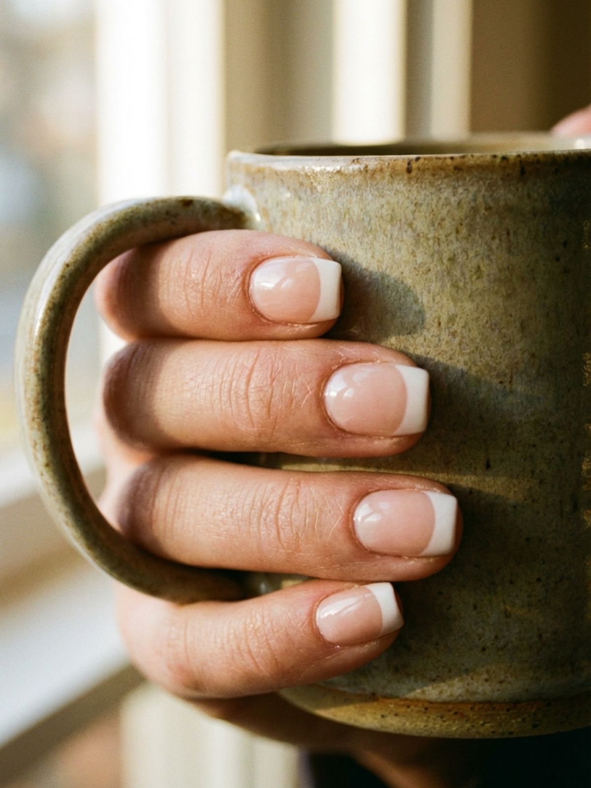 Press-On Nails That Don&rsquo;t Damage Nails - Short squoval French tips offer a timeless, clean-girl aesthetic that works for every occasion.
