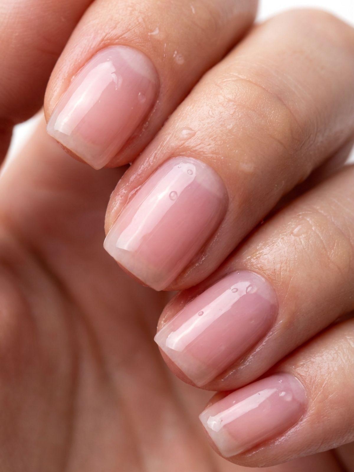 Minimal Nail Ideas for Short Nails - The 'soap nail' trend focuses on a squeaky-clean, wet-look finish.