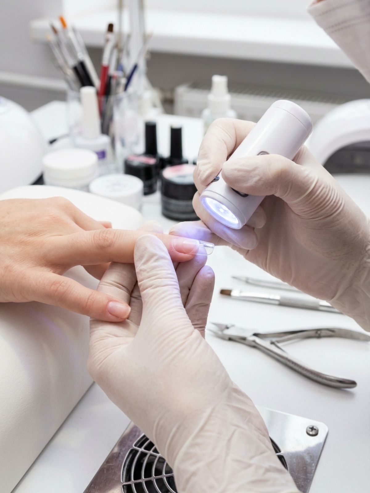 soft-gel-extension-application-salon How to Store Press-On Nails - For a semi-permanent version of the press-on look, soft gel extensions (Gel-X) are the professional standard.