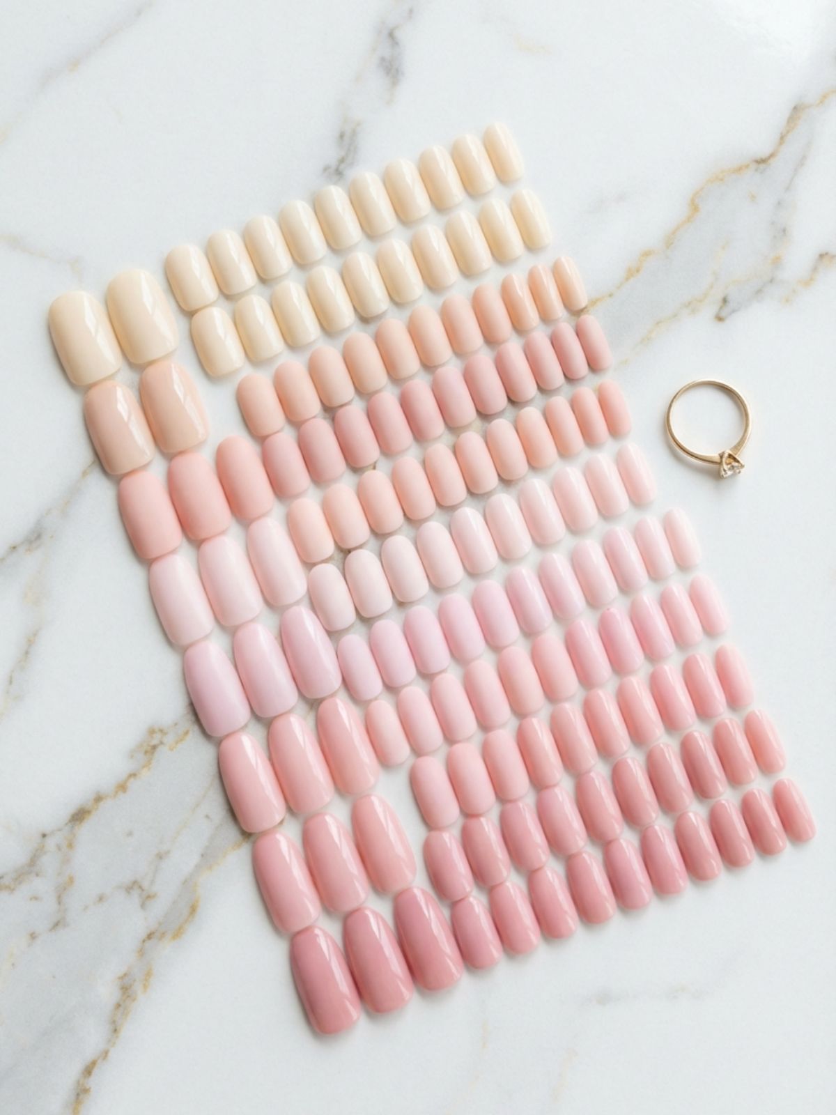 soft-gel-press-on-nail-palette Common Mistakes When Using Press-On Nails - Modern soft-gel tips offer a variety of understated, elegant shades suitable for any occasion.