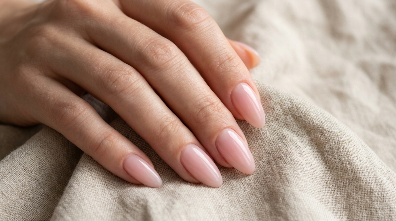 Soft Pink Minimal Nail Ideas - The ultimate guide to soft pink minimal nails featuring a glossy almond finish.
