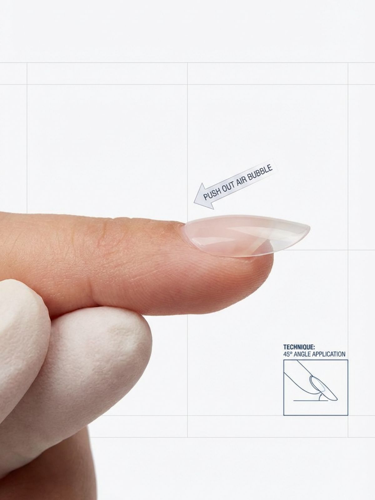 Press-On Nails FAQ for Beginners - Applying at a 45-degree angle eliminates air bubbles and ensures a watertight seal.
