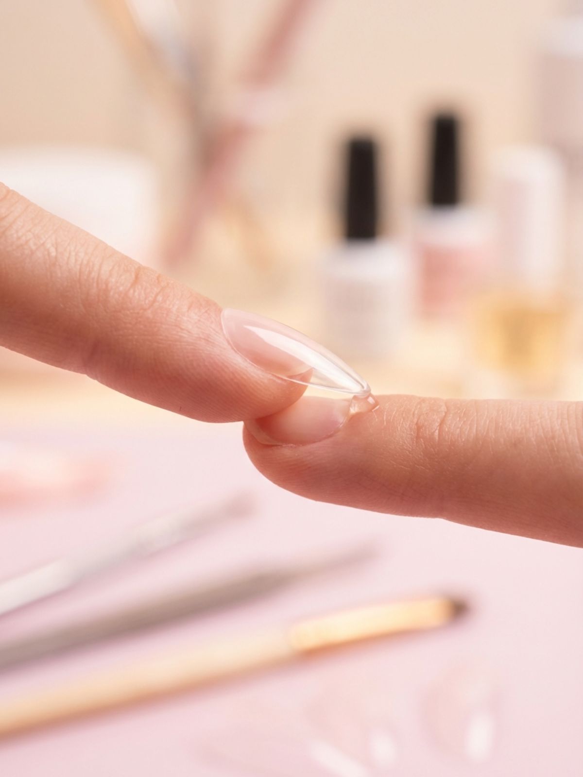 How to Choose Minimal Press-On Nail Designs - Applying at a 45-degree angle prevents air bubbles and ensures a flush fit.