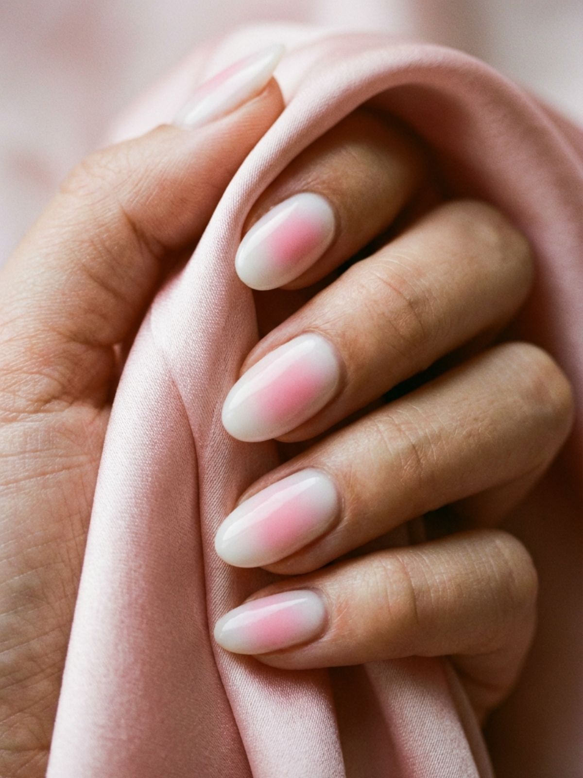 Minimal Nails for Date Night - The blushing aura design mimics a healthy, natural flush, adding a soft pop of color.