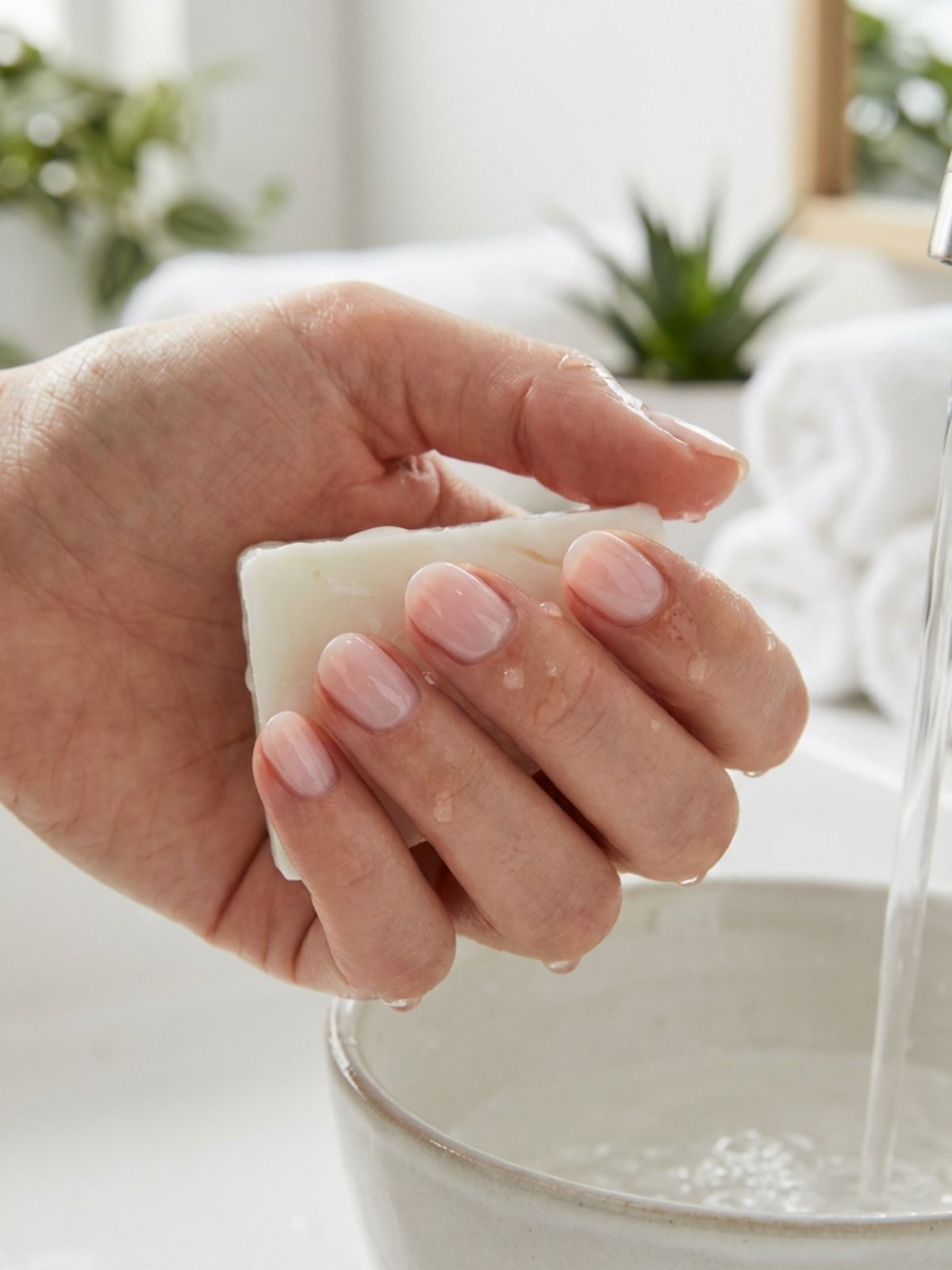 Minimal Nails for Bridesmaids - The 'soap nail' trend focuses on an ultra-glossy, wet-look finish.