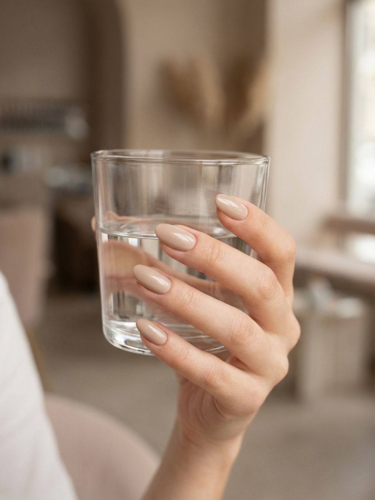 mannequin hands beige nail polish Minimal Nails for Everyday Casual Outfits - Matching your polish to your skin tone creates an elegant, elongating effect.