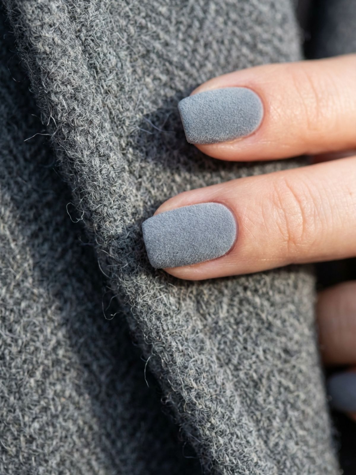 How to Match Press-On Nails With Outfits - Matte finishes add a layer of sophisticated texture to winter outfits.