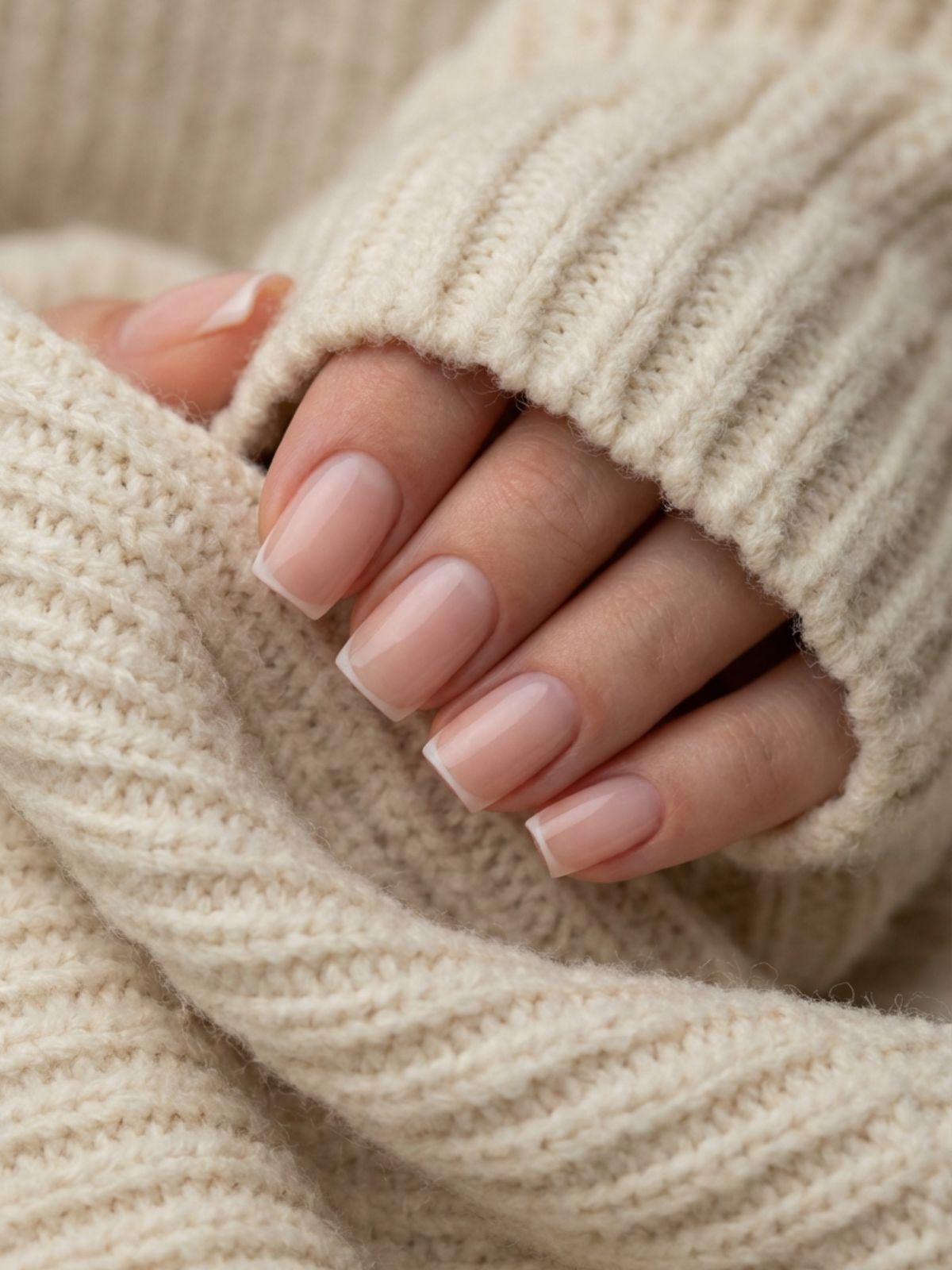 Minimal Nails for Date Night - A razor-thin micro French tip adds a modern, sophisticated touch to a classic nude base.