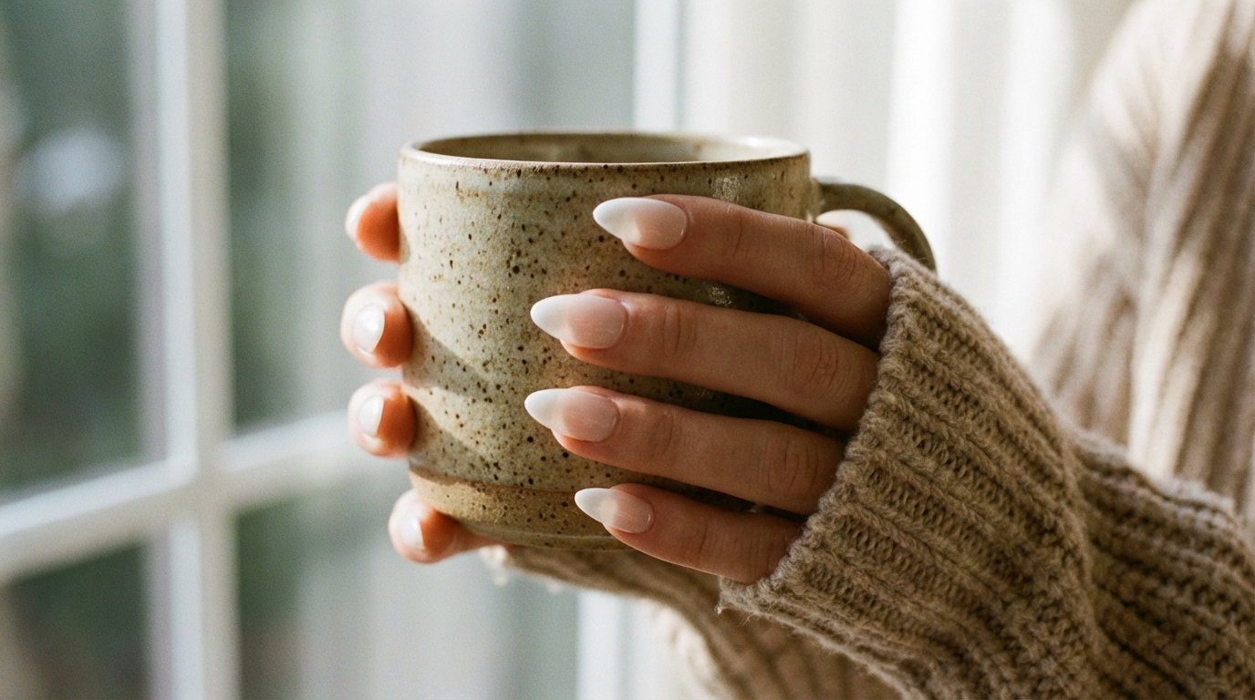 How to Choose Minimal Press-On Nail Designs - A sheer milky white finish creates the ultimate clean, minimalist look.