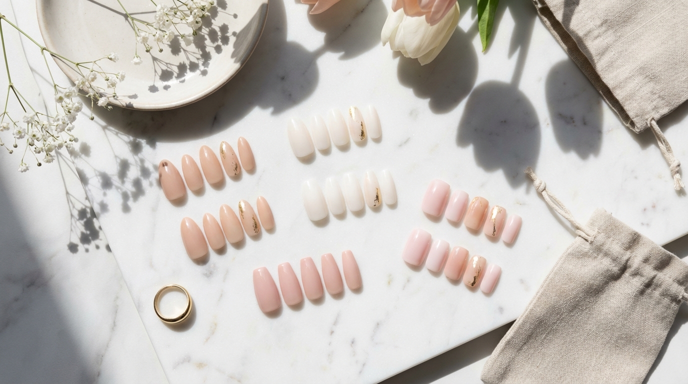 Best Minimal Press-On Nails for Spring - A curated selection of minimal press on nails for spring featuring sheer nudes and milky finishes.