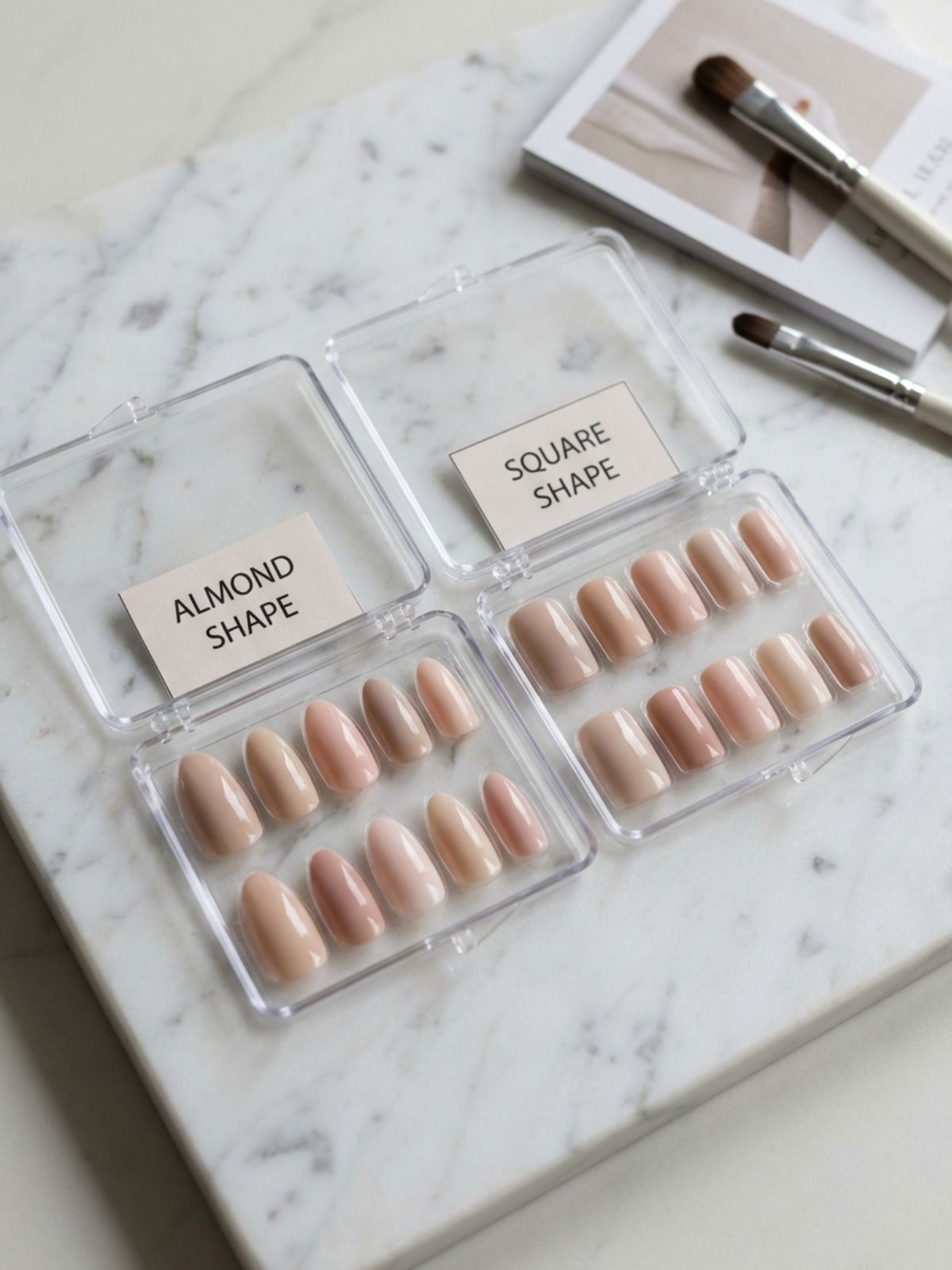 Best Minimal Press-On Nails for Summer - Choosing the right shape, like almond or squoval, is key to a natural-looking press-on application.