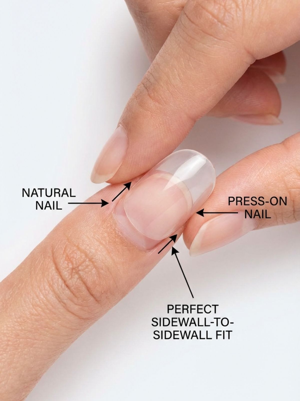 How to Choose Minimal Press-On Nail Designs - Correct sizing is crucial; the nail should fit sidewall to sidewall without touching skin.
