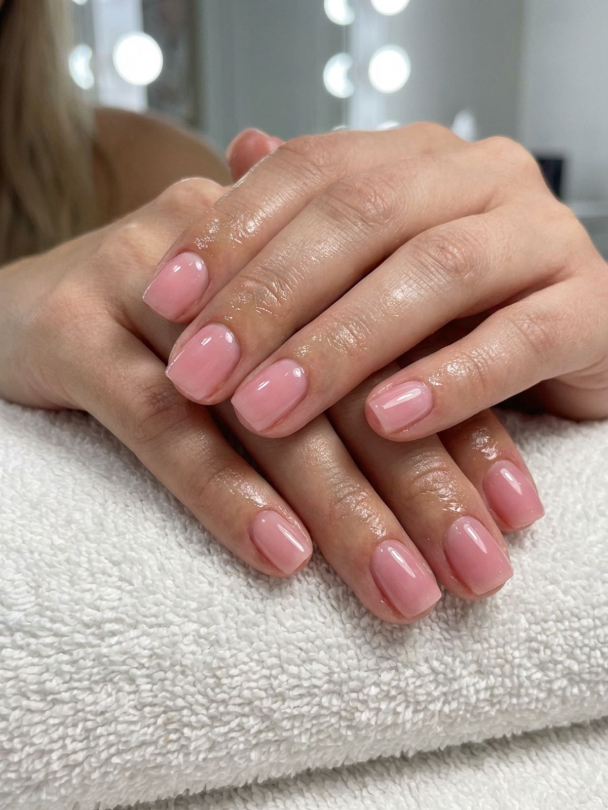 Minimal Nails for Wedding Guests - The 'Soap Nail' trend mimics the fresh, clean look of just-washed hands with a high-gloss finish.